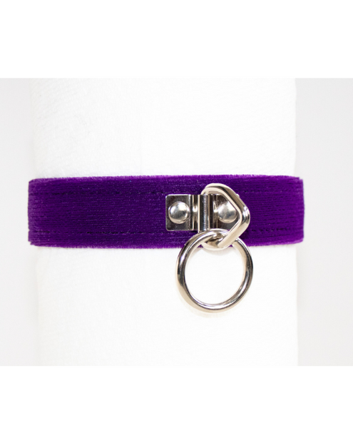 another angle of the purple collar with nickel plated chrome o-ring