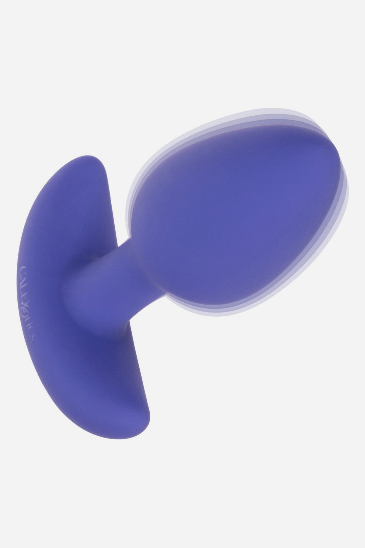 Connect Us app controlled plug in periwinkle purple angled to show the flared base with motion blur suggesting its vibration, on grey