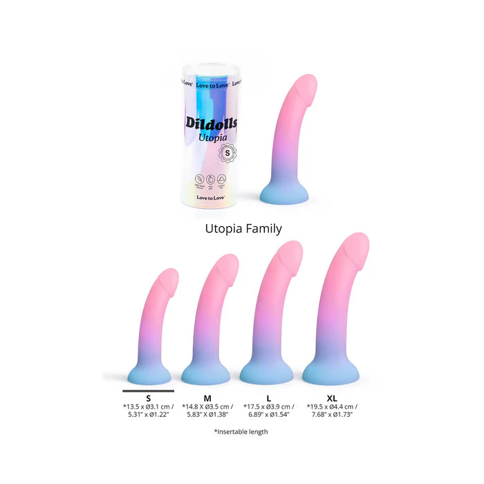 Dildolls Utopia Silicone Dildo in Bi Ombre