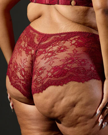 Daphne's Fantasy Lace Shorties Panty in Ruby