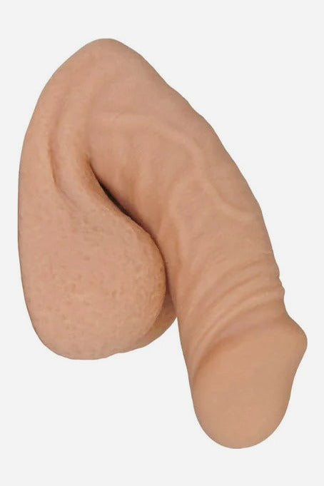 FreeForm 4 inch silicone packer in the Vanilla skin tone, a soft squishy realistic packer with a matte finish and lifelike detail