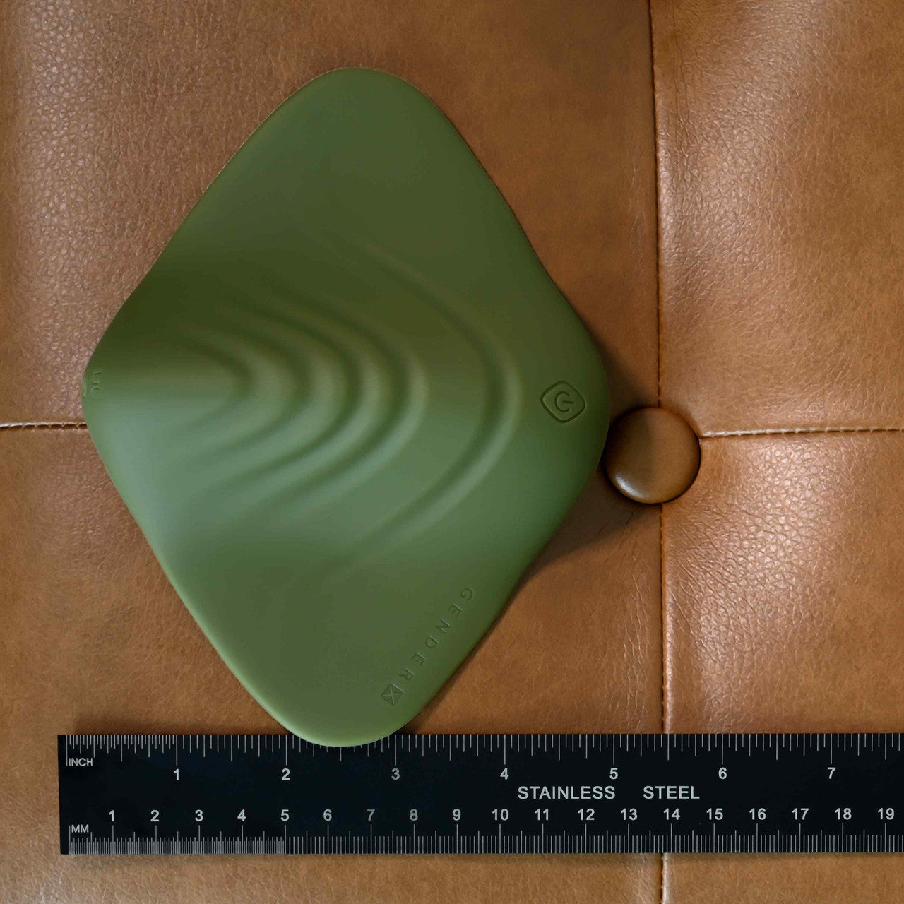 All the Pleasure Vibrating Grinding Pad in Olive Green