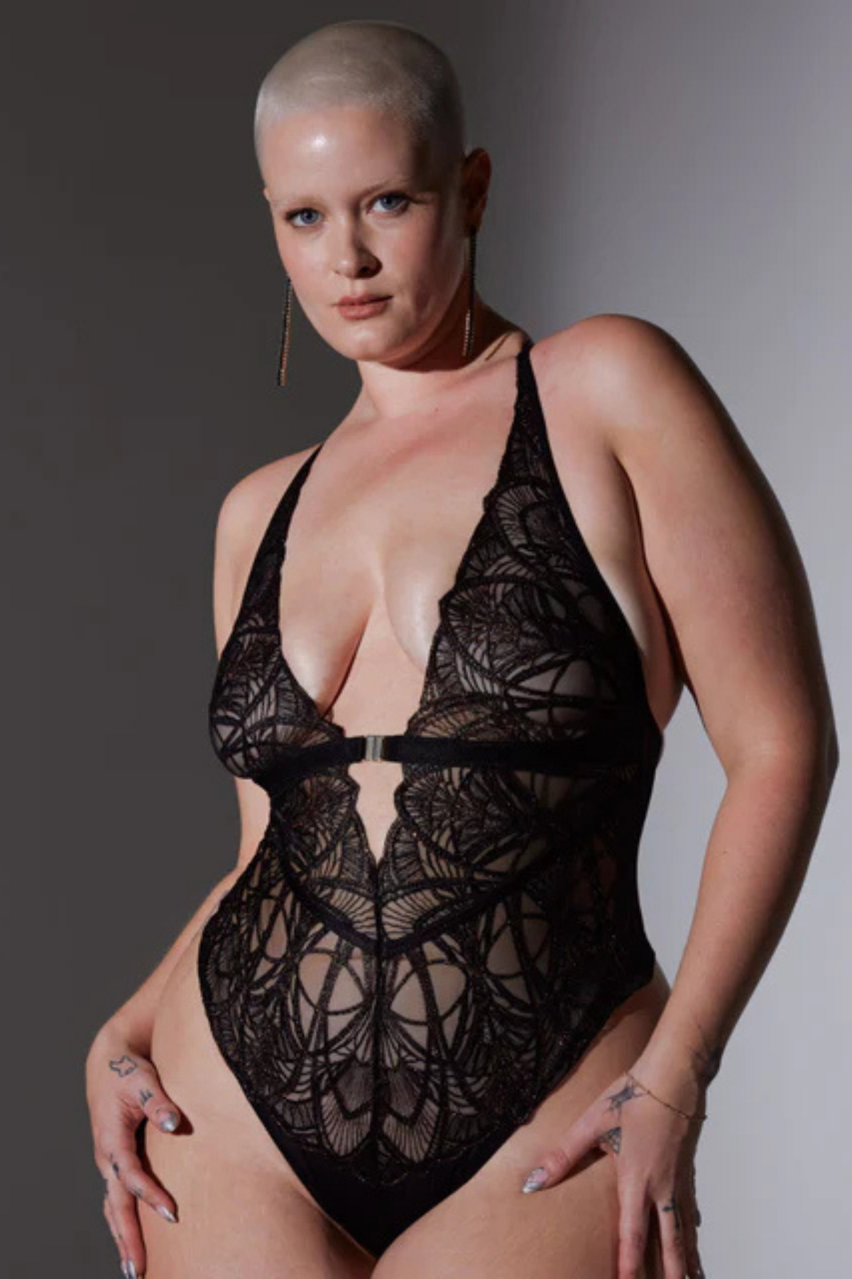 Inner Power Onyx Embroidered Bodysuit | Lotus Blooms Best Lingerie in DMV