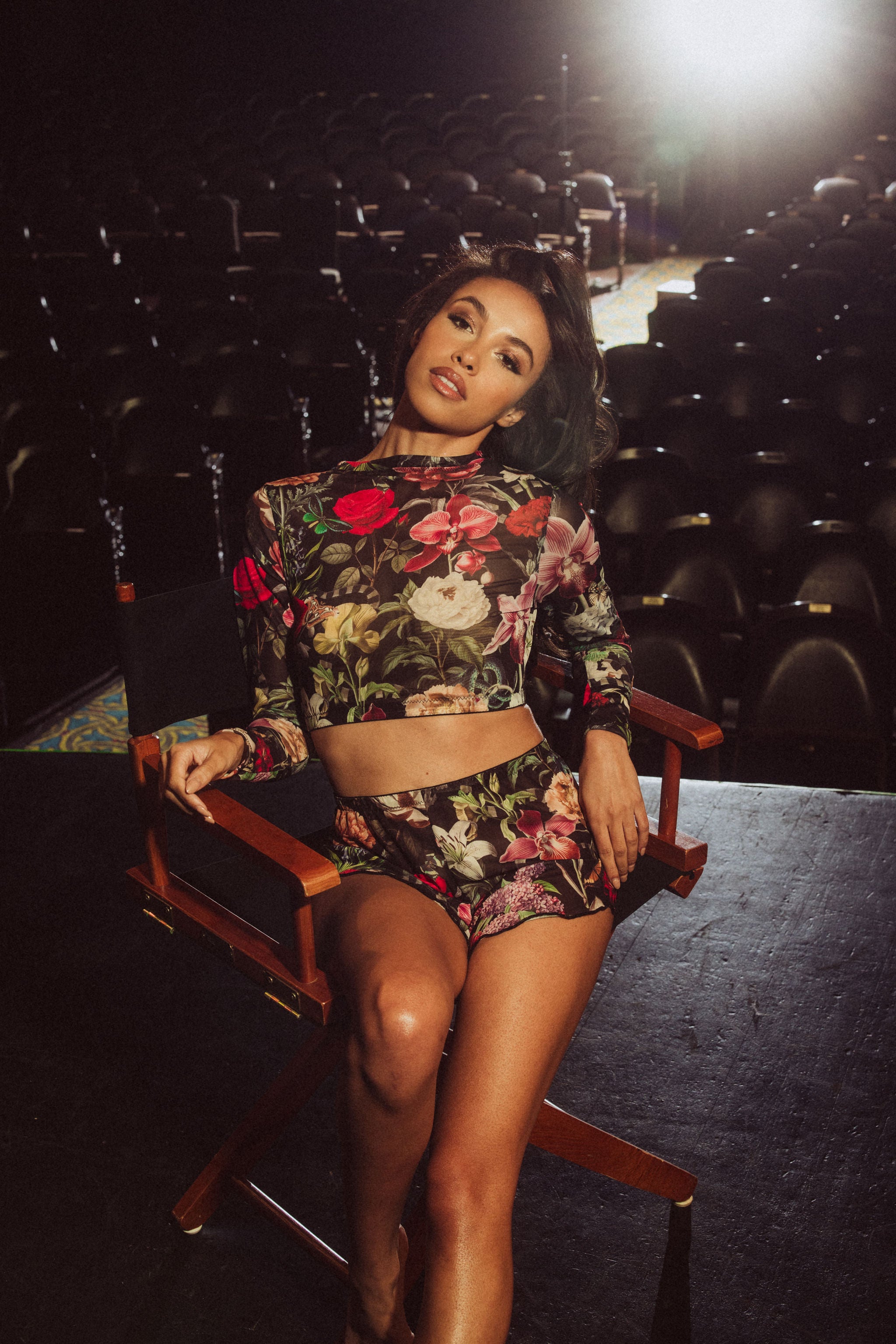 Kilo Brava Mesh Crop Top in Garden of Eden