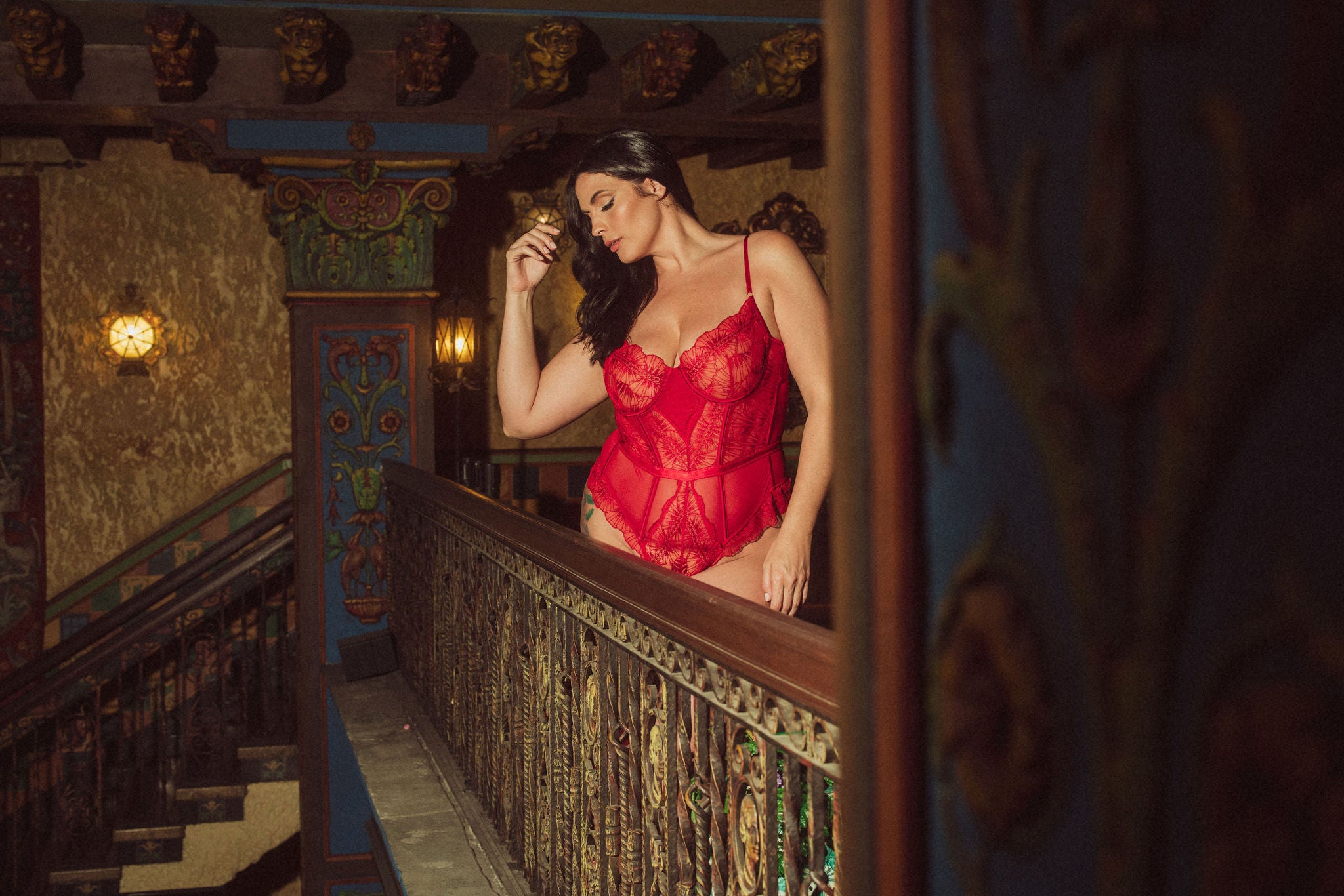 Kilo Brava Embroidery Underwire Teddy in Scarlett Florals