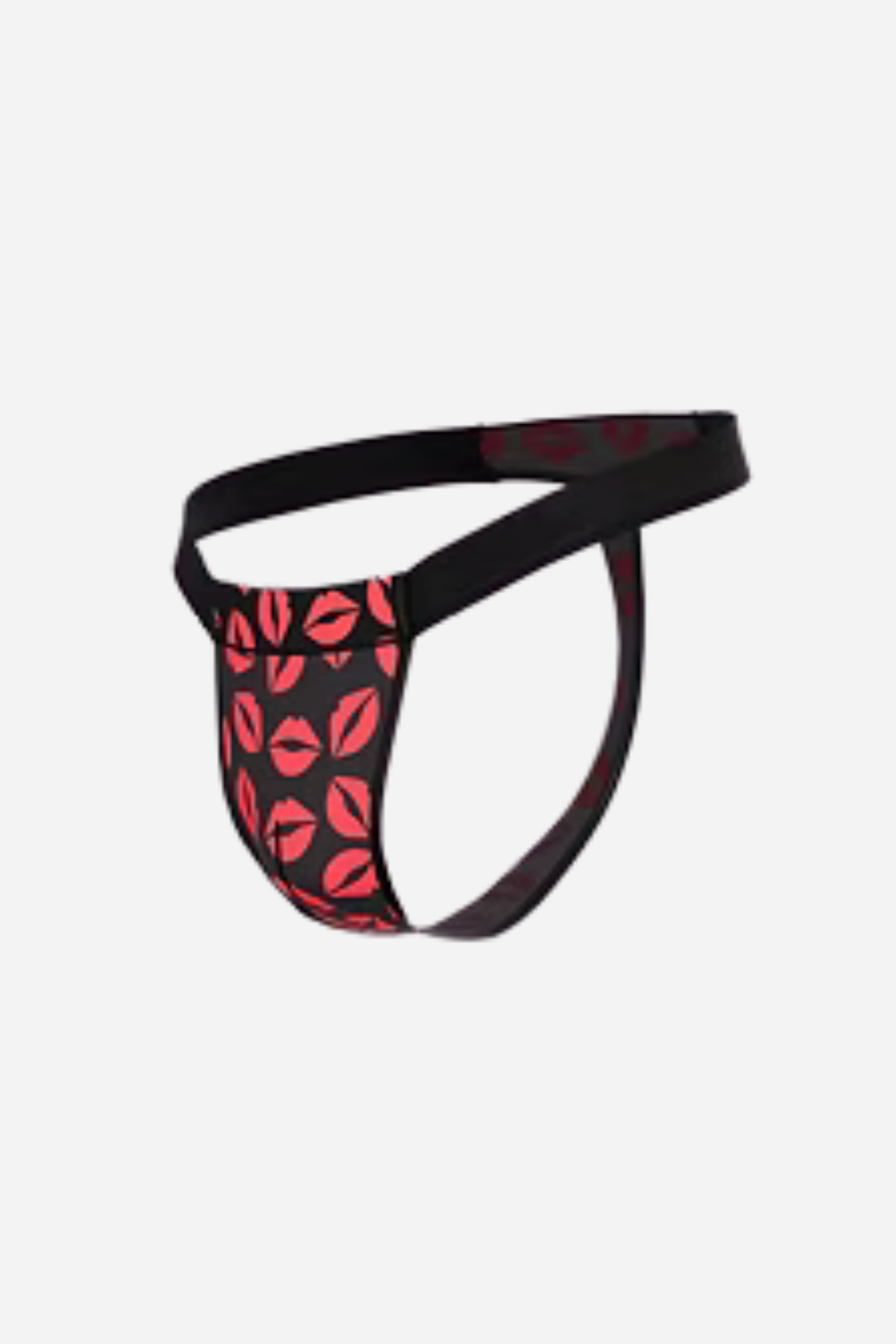 Kiss Me Lips Mesh Pouch Micro Thong