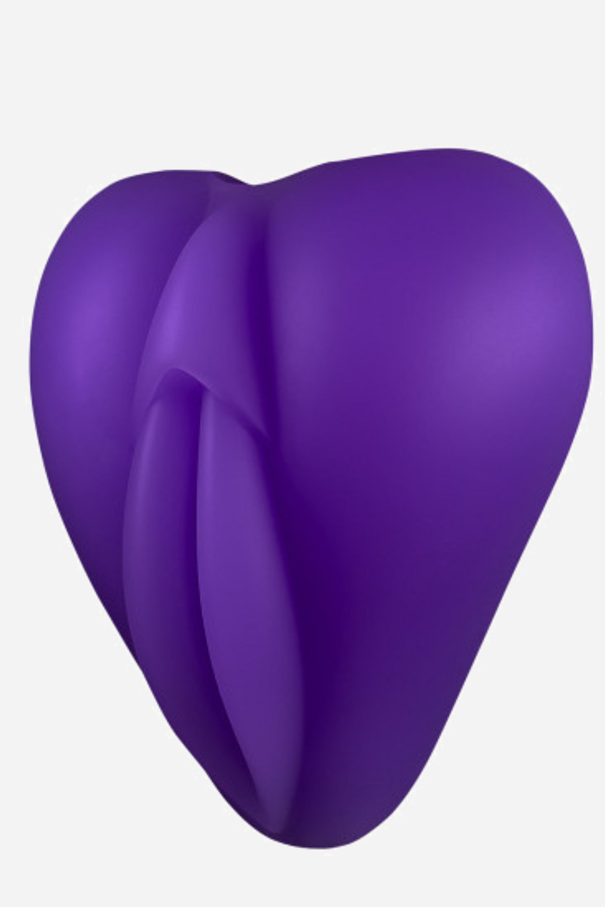 Close view of the purple Lippi grinding pad filling the frame, so the smooth silicone folds and the central slit are clearly visible.