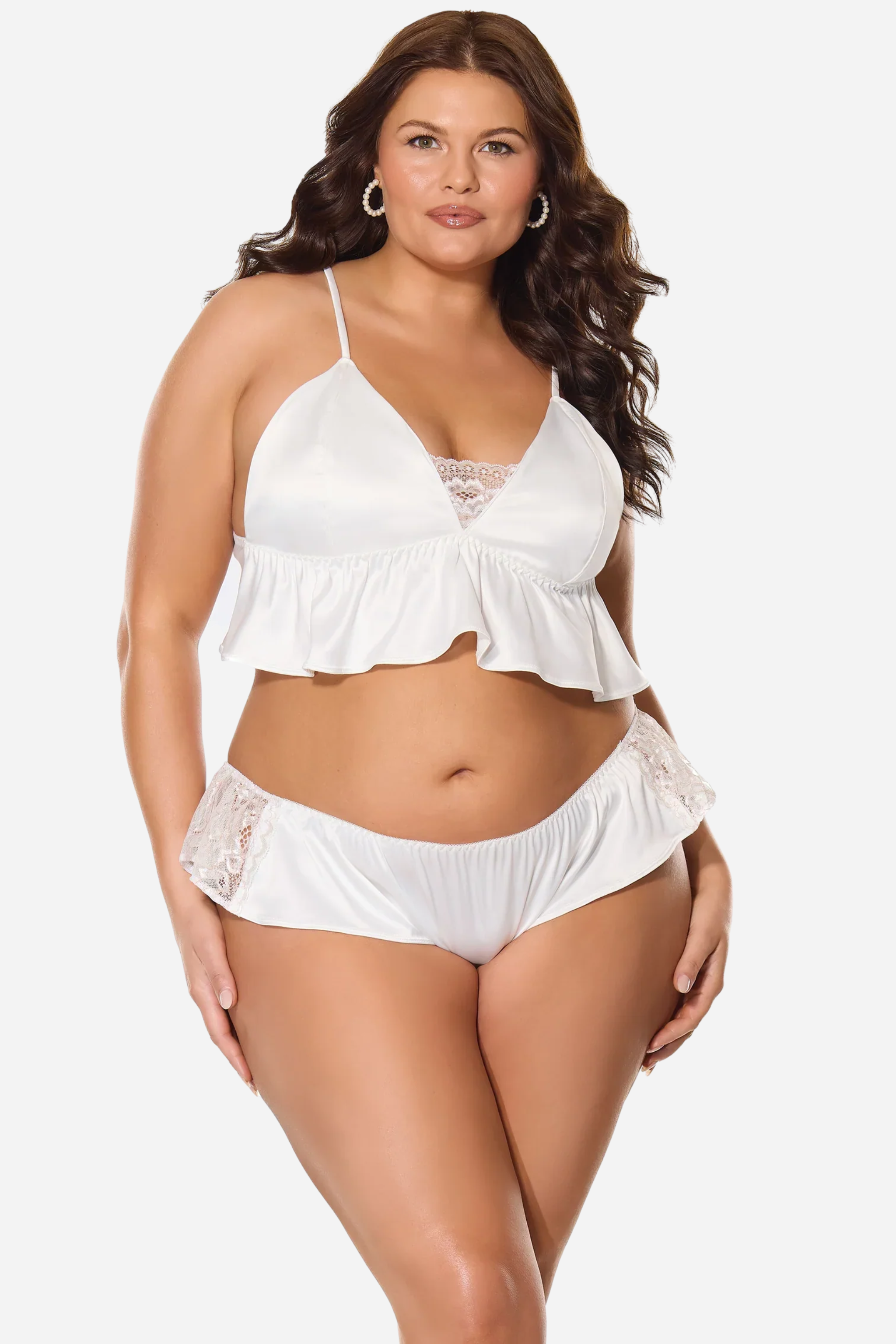 Little Ways to Flirt and Flounce Ruffle Set In White