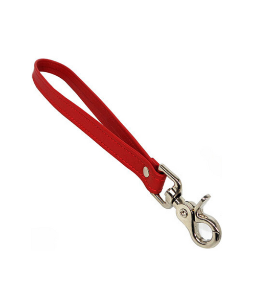 red leather training leash for fetish play