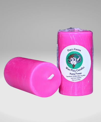 3.5in Pillar UV Reactive Drip Candle in Pussy Power