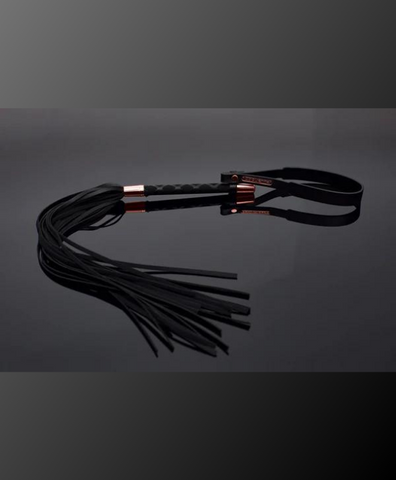 Fiery Elegance Vegan Flogger in Black & Rose Gold
