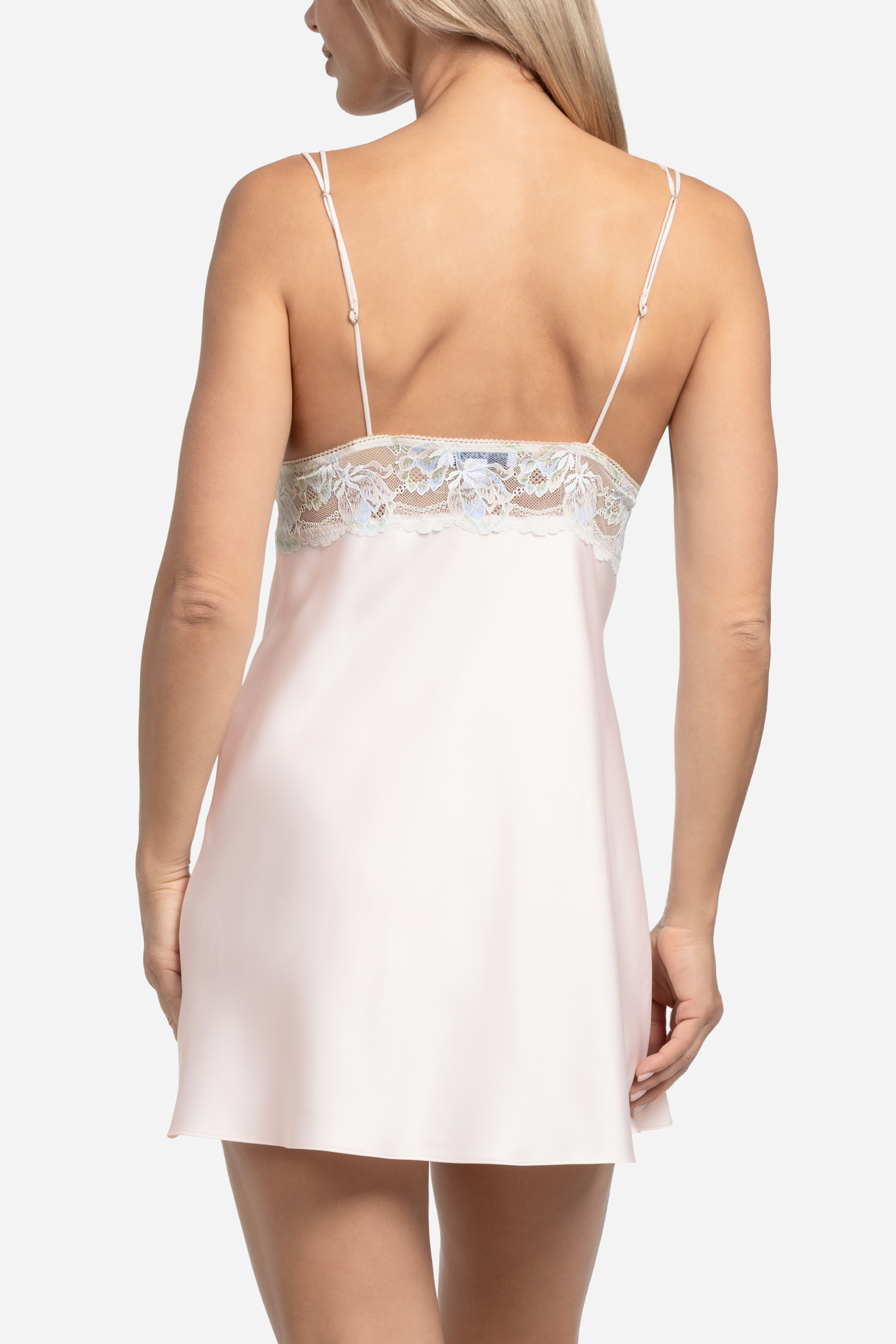 Lyrics of Love Multicolor Lace & Satin Chemise in Cream
