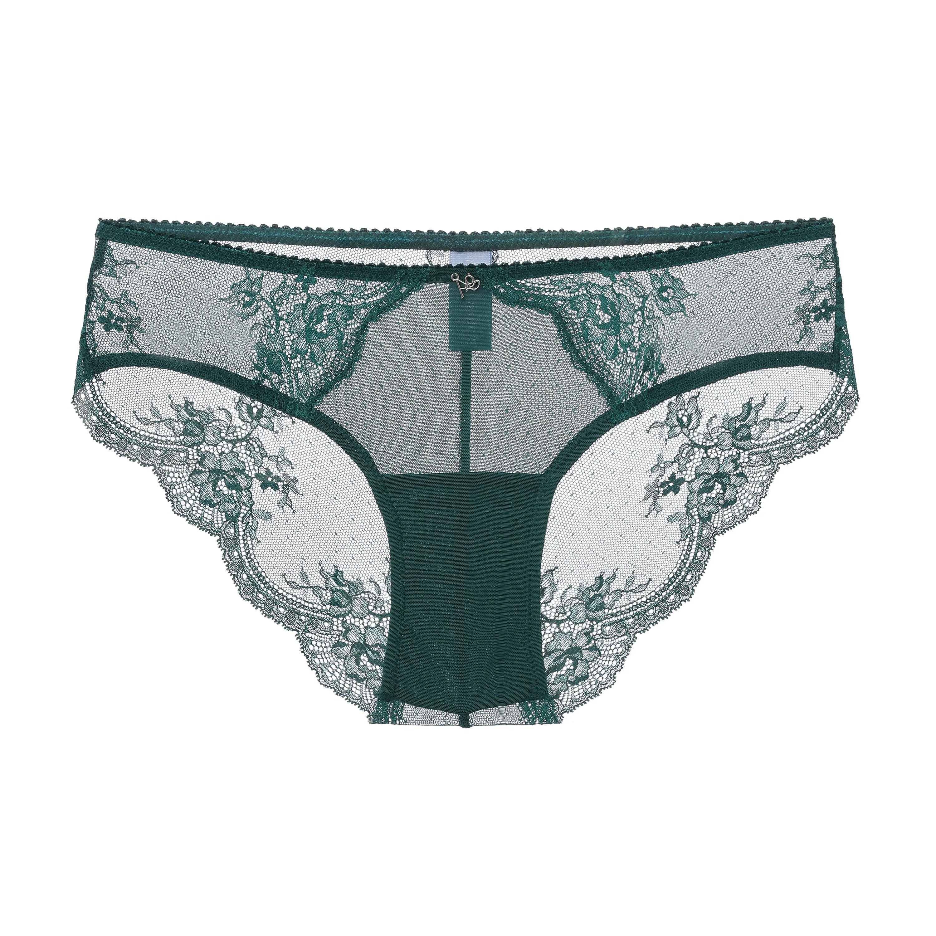 Kim Cheeky Lace Panty in Emerald by Amour d'Agnette