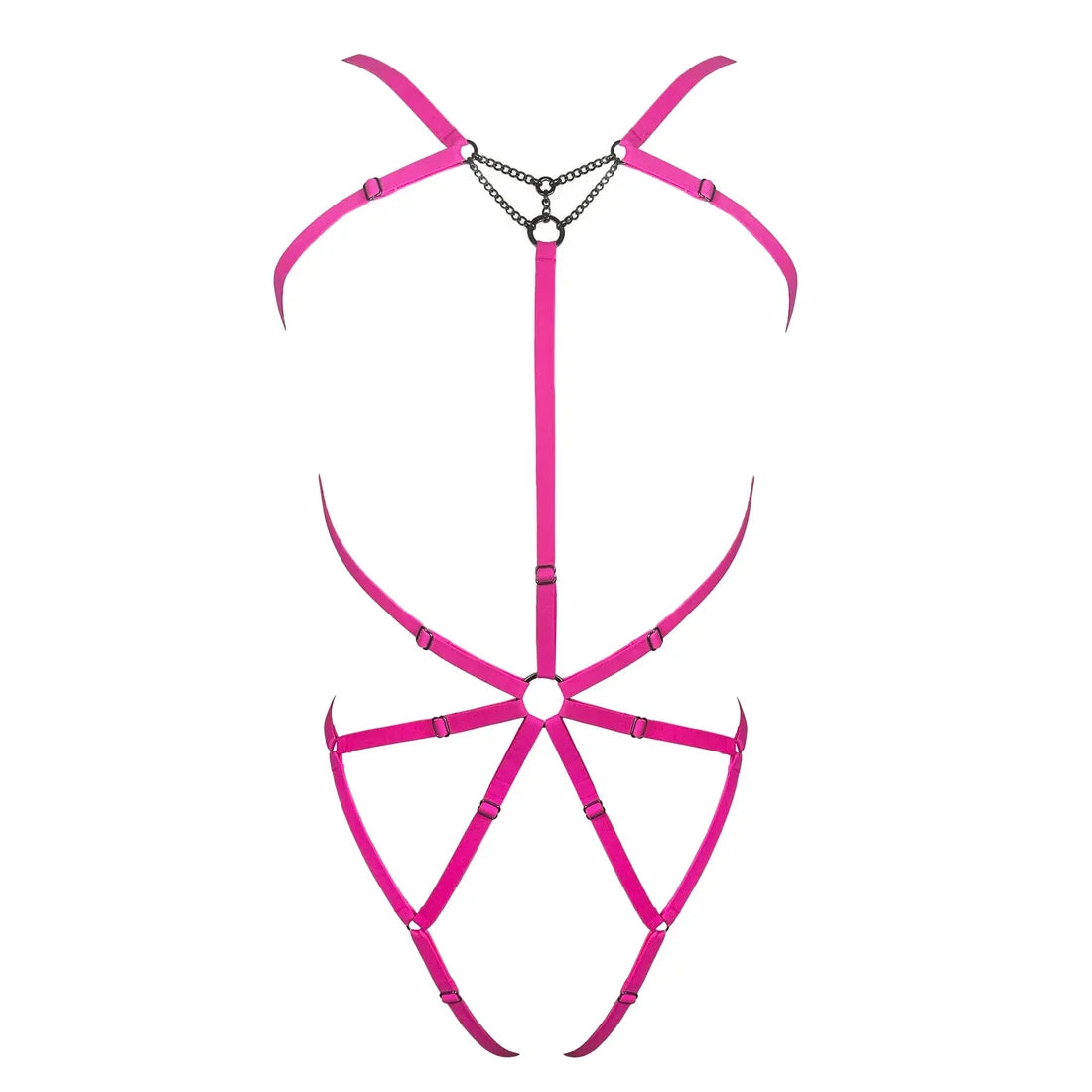 Frisson Full Body Harness in Electric Magenta by Monique Morin
