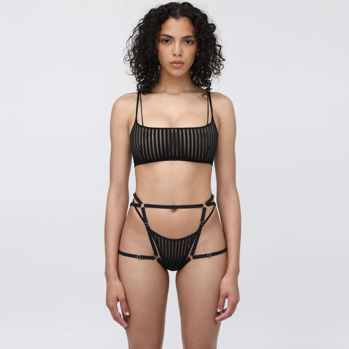 Frisson Thigh Harness in Black by Monique Morin