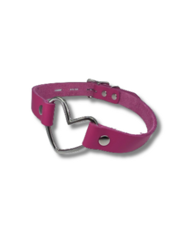 My Heart is Yours Leather Collar in Pink