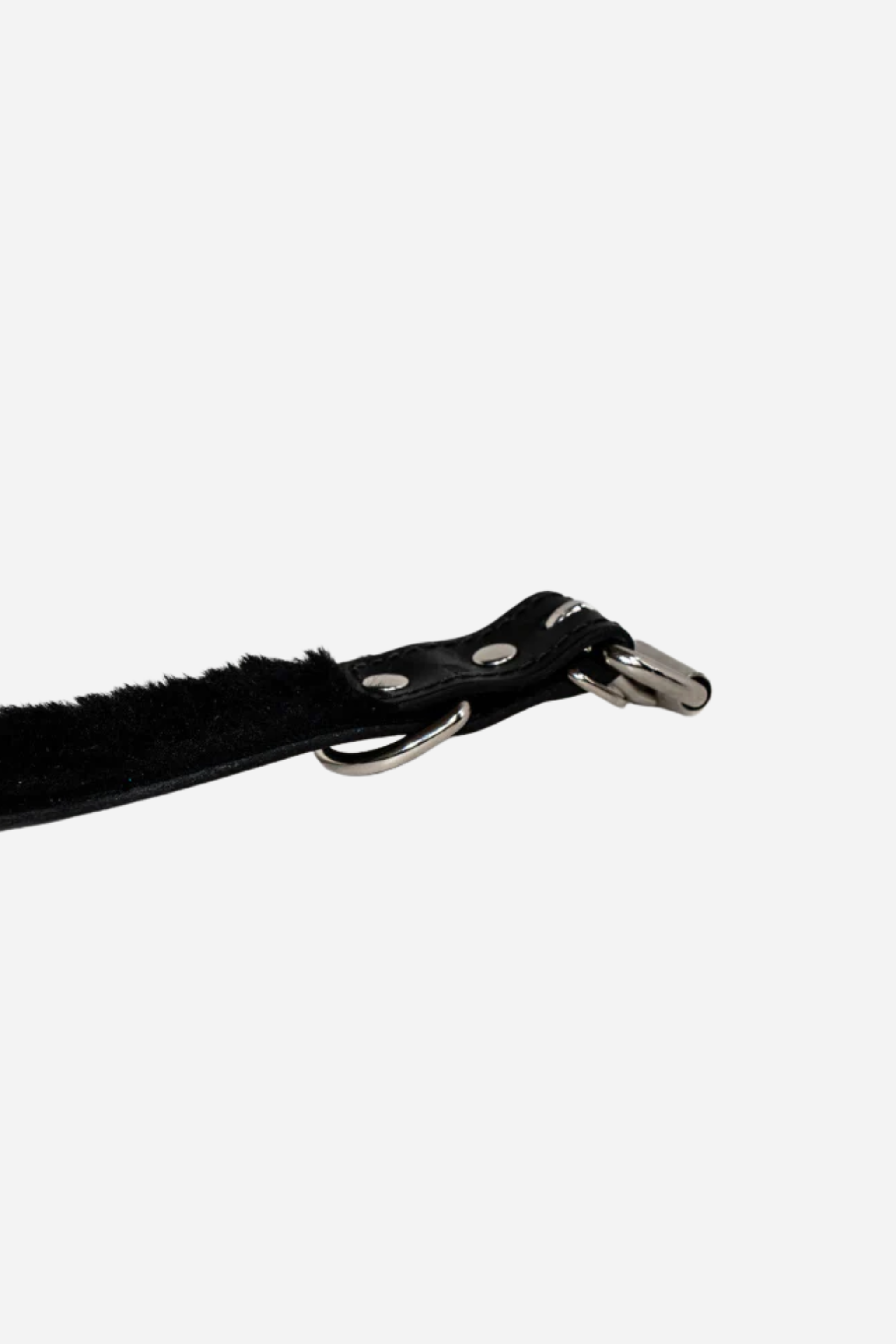Please May I Fleece Lined Collar in Black Leather