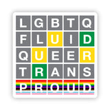 Queer Pride Wordle Sticker