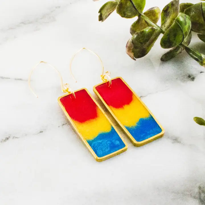 Rectangle Earrings Pride Ombres