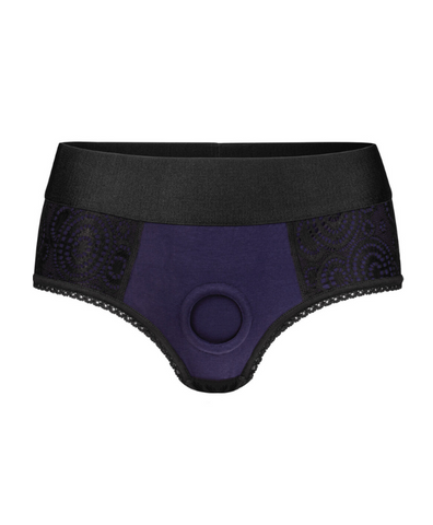 RodeOH Crotchless Panty Harness in Black & Violet