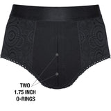 RodeoH High Waisted Panty Harness 1.75 O-Rings in Black