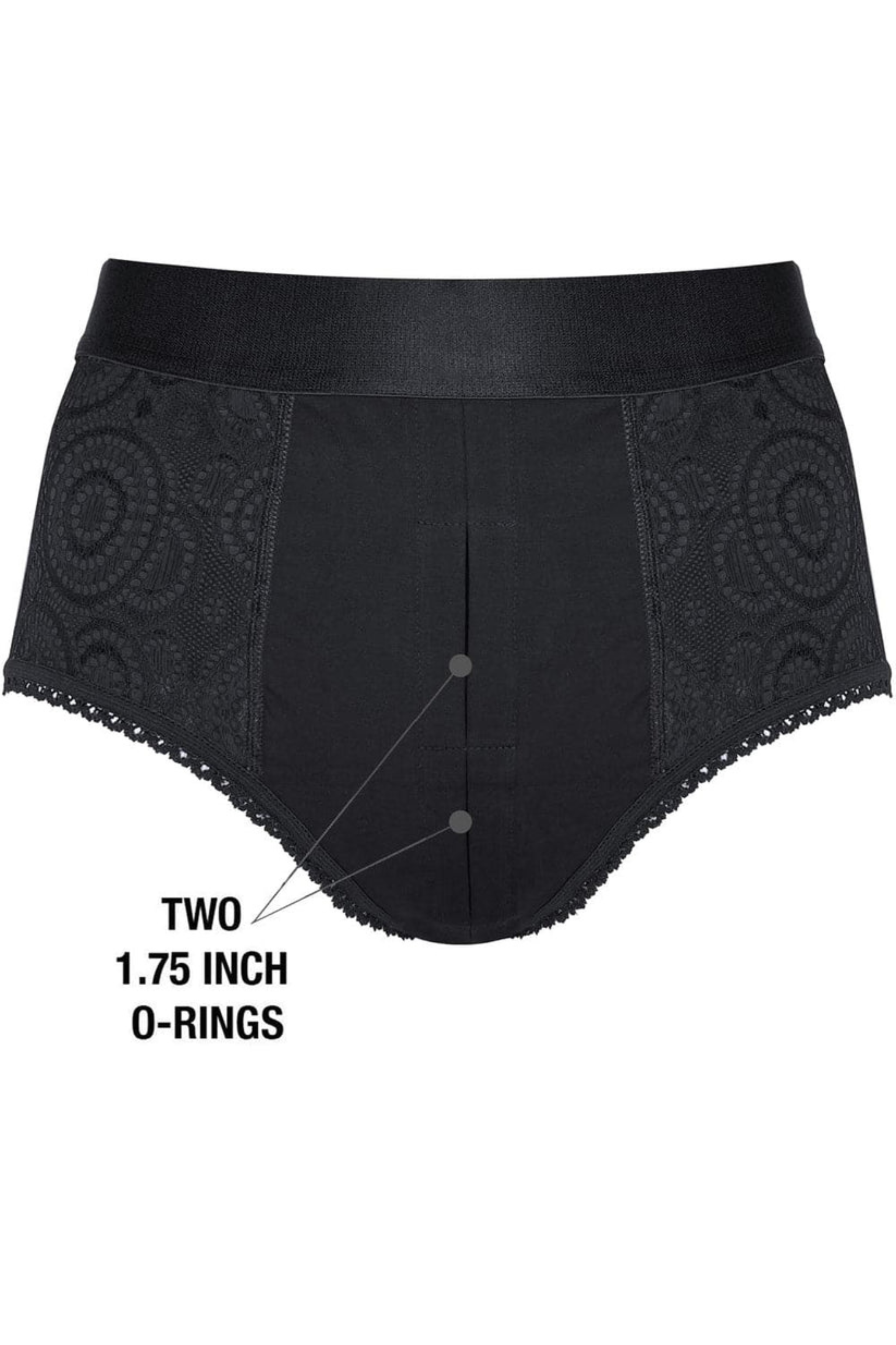 RodeoH High Waisted Panty Harness 1.75 O-Rings in Black