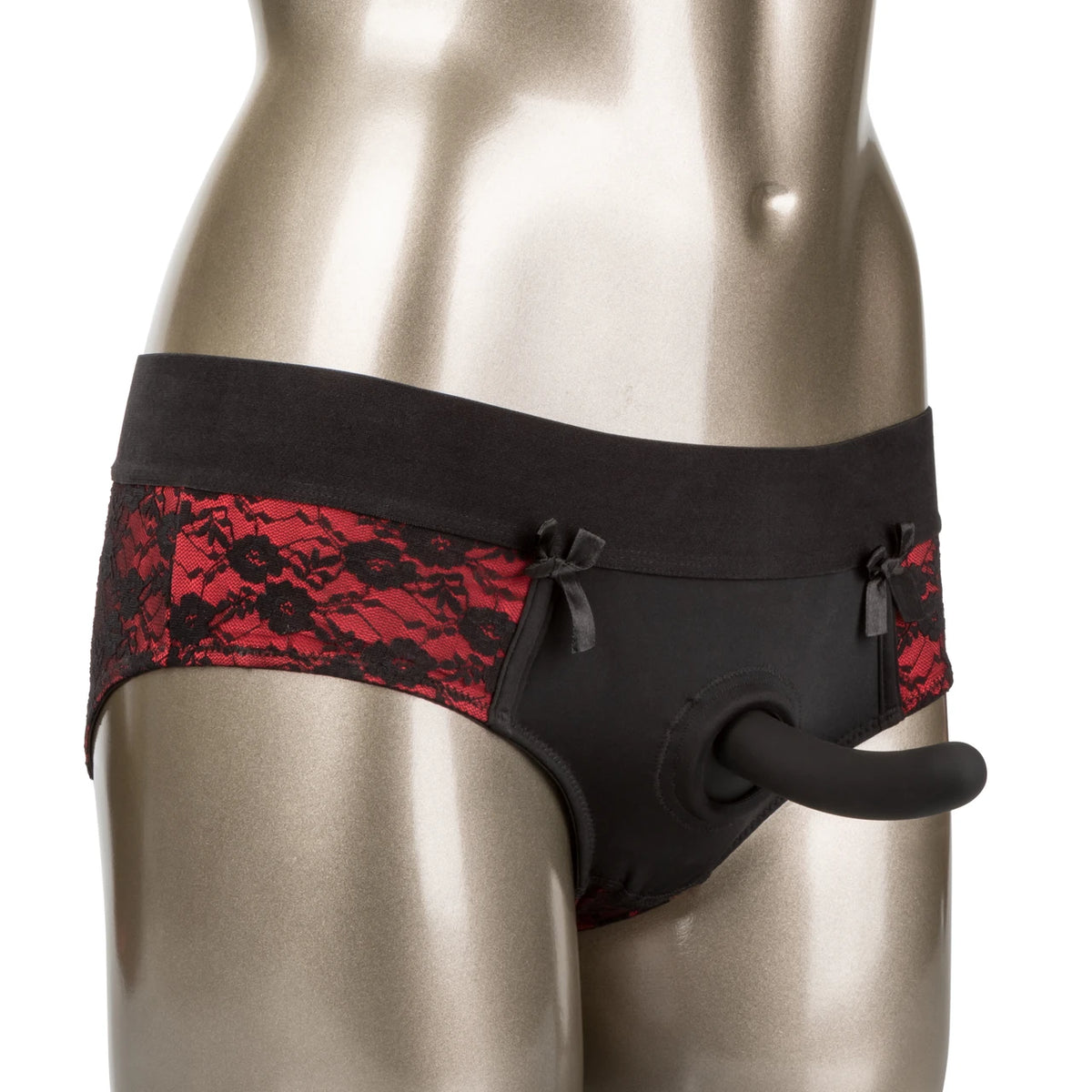 Scandalous Crotchless Lacy Harness & Dildo Set