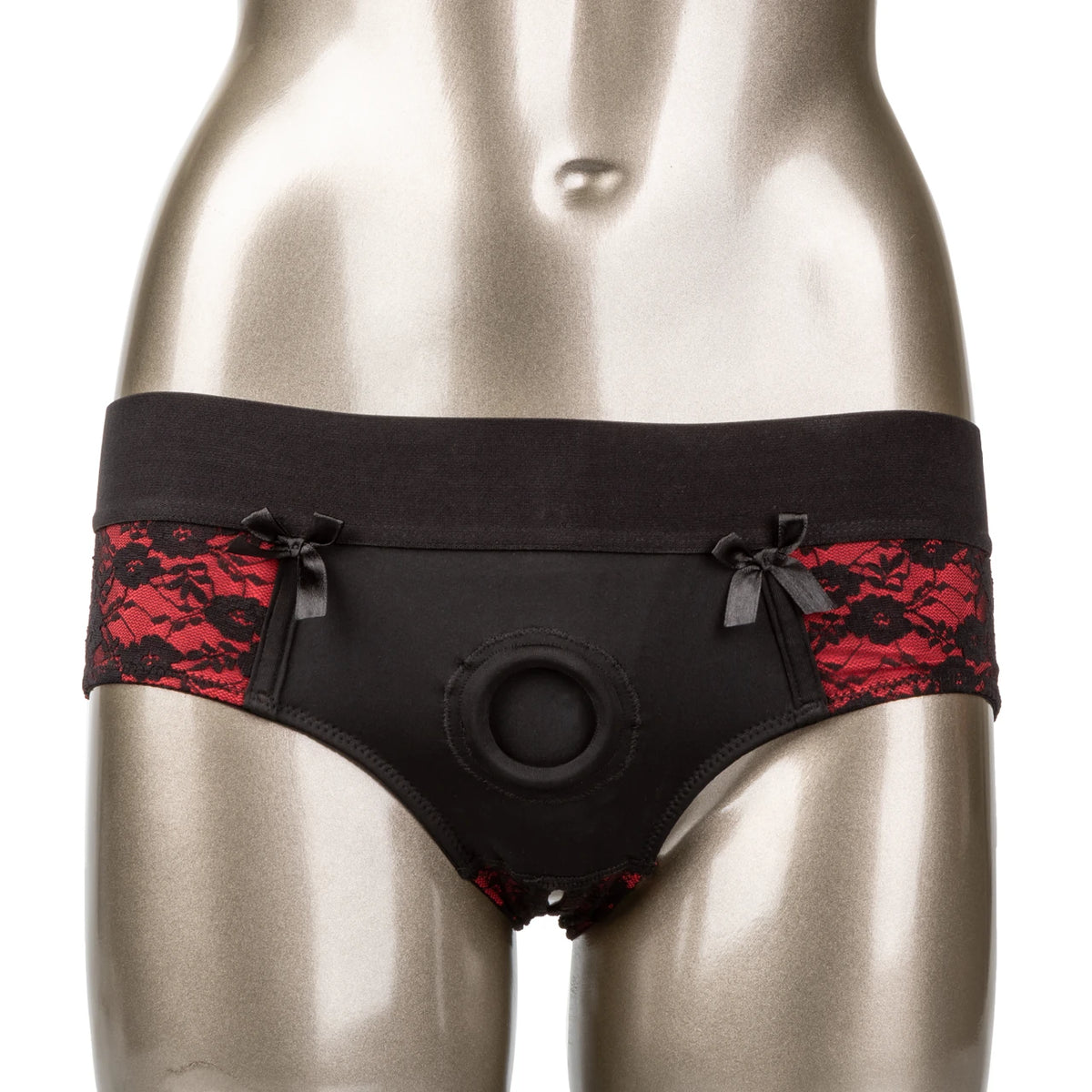 Scandalous Crotchless Lacy Harness & Dildo Set