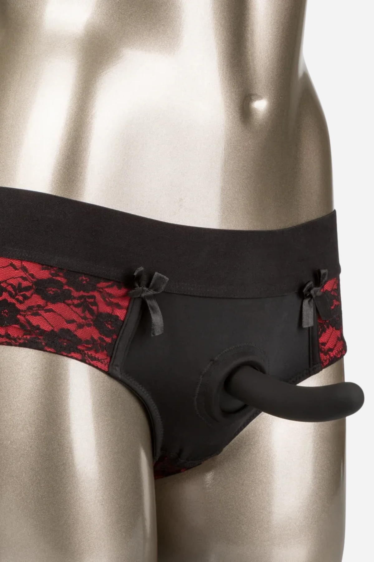 Scandalous Crotchless Lacy Harness & Dildo Set