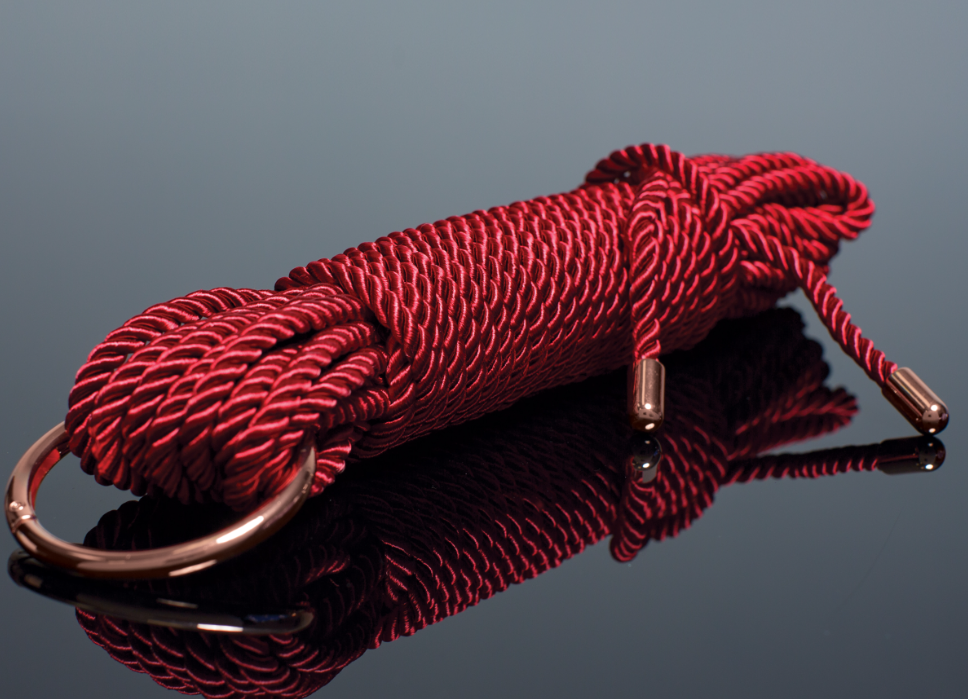 Fiery Elegance Bedroom Rope in Red & Rose Gold
