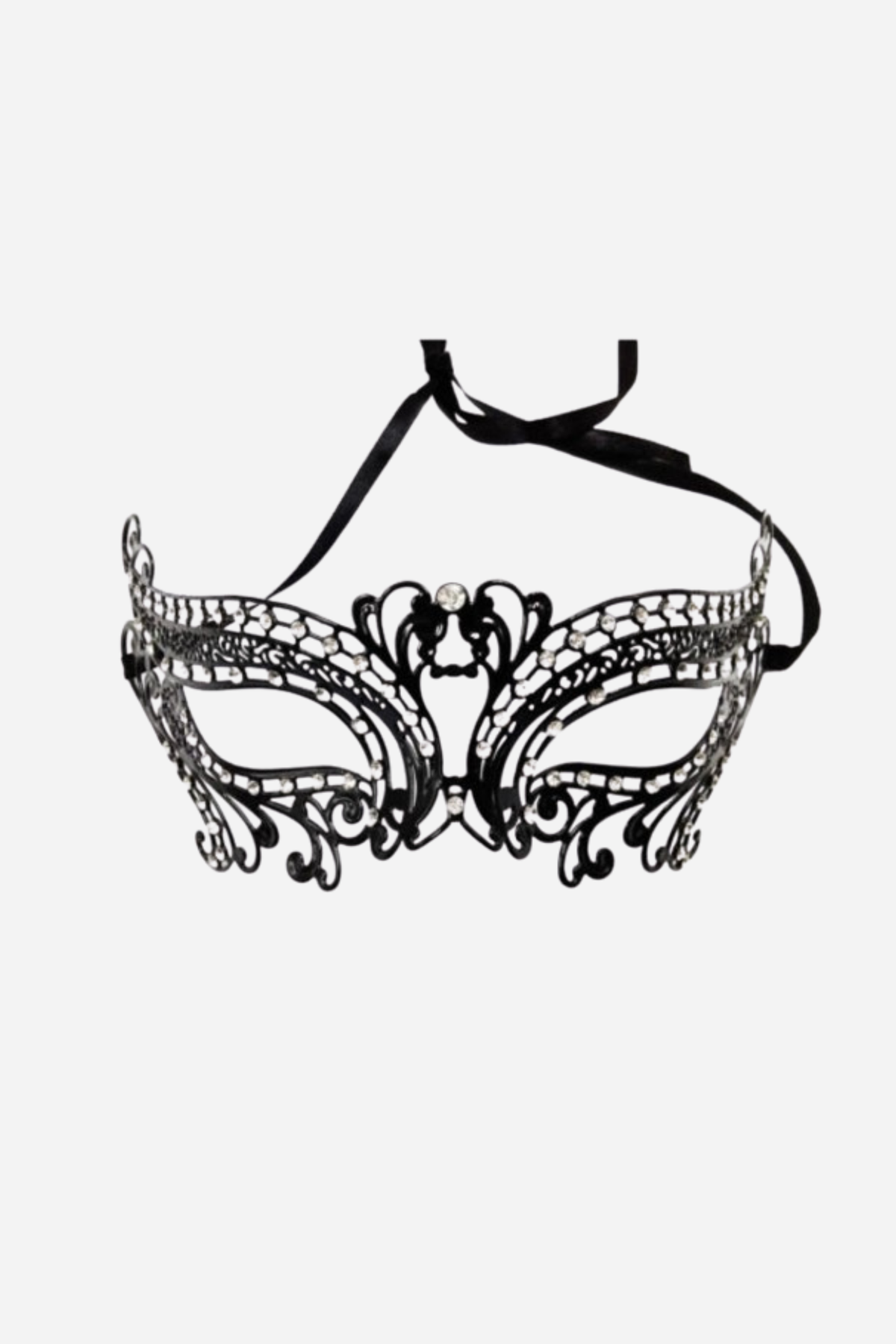 Sexy Venetian Mask in Black Metal