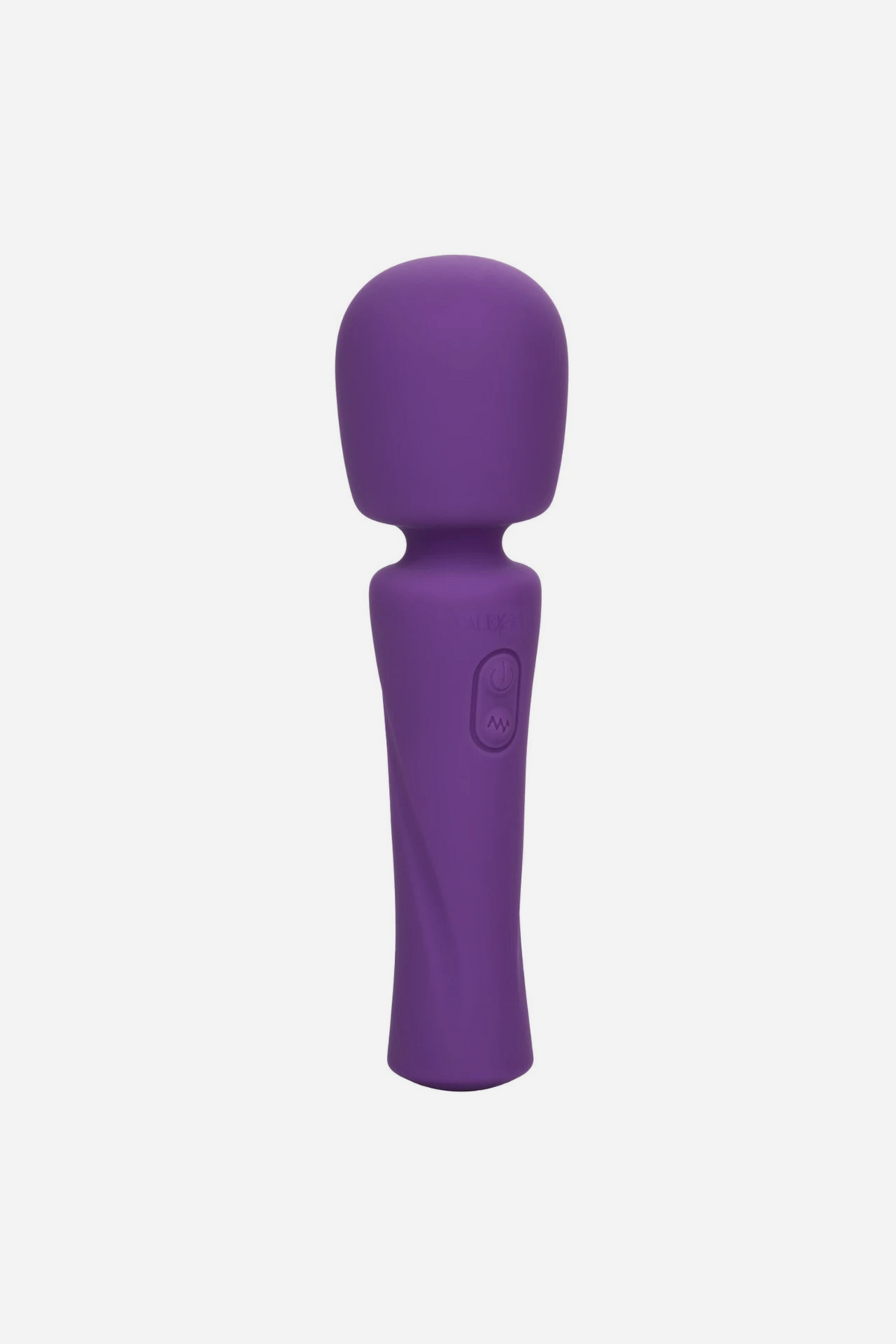 Back view of the purple Star Gazer Wand Massager standing upright, showing the smooth tapered handle and its flexible neck