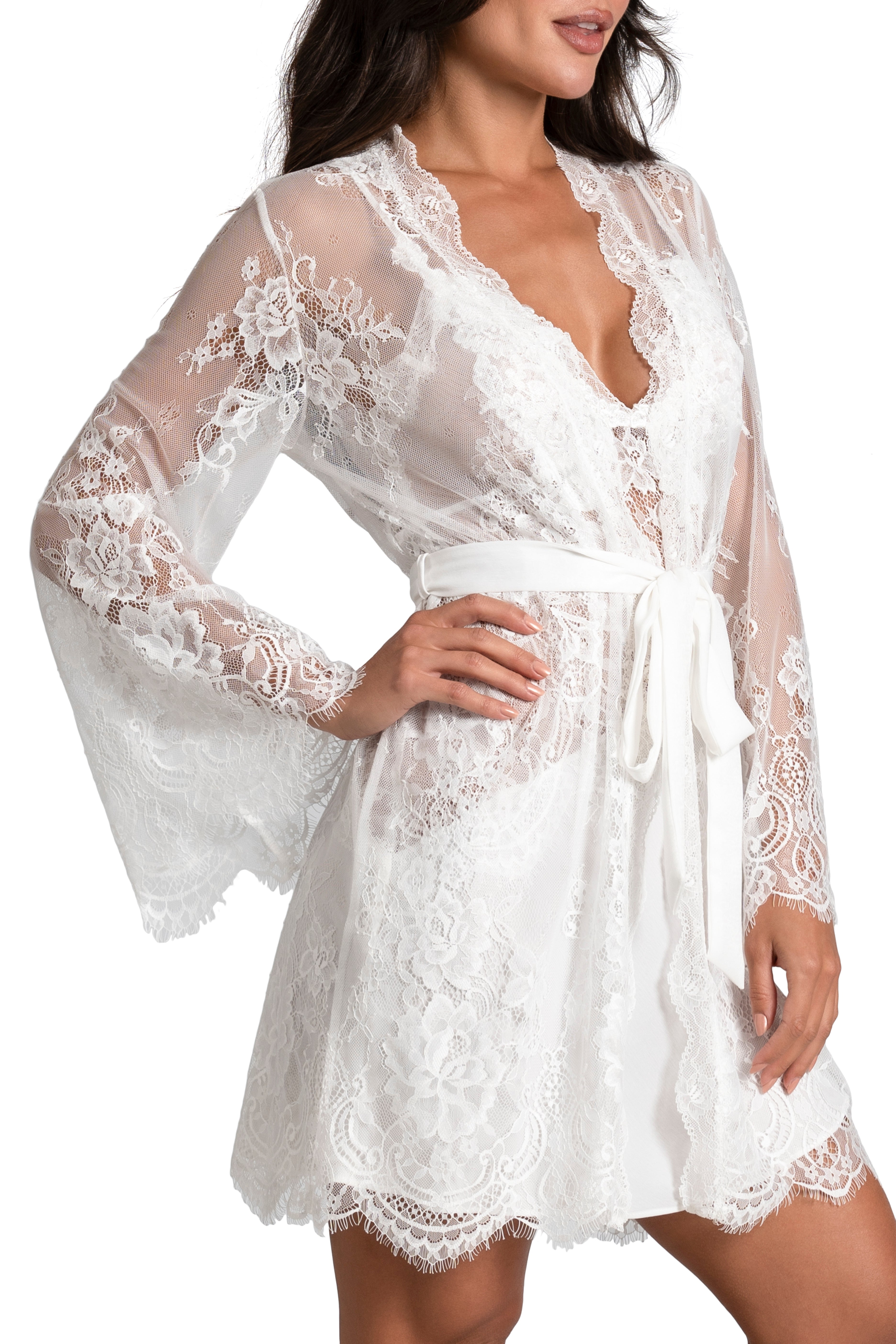 Today and Everyday Allover Lace Robe in Ivory