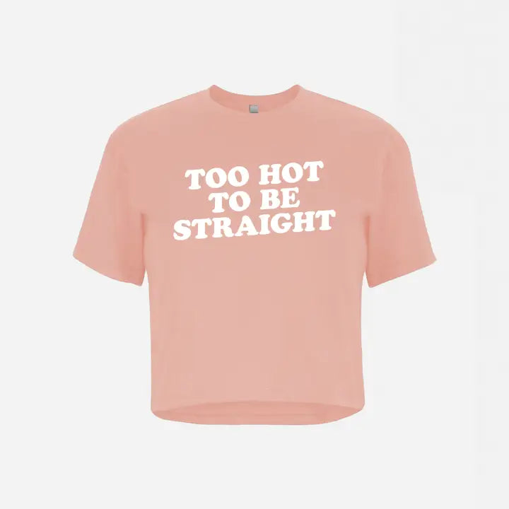 Too Hot To Be Straight Crop Top Tee in Pink