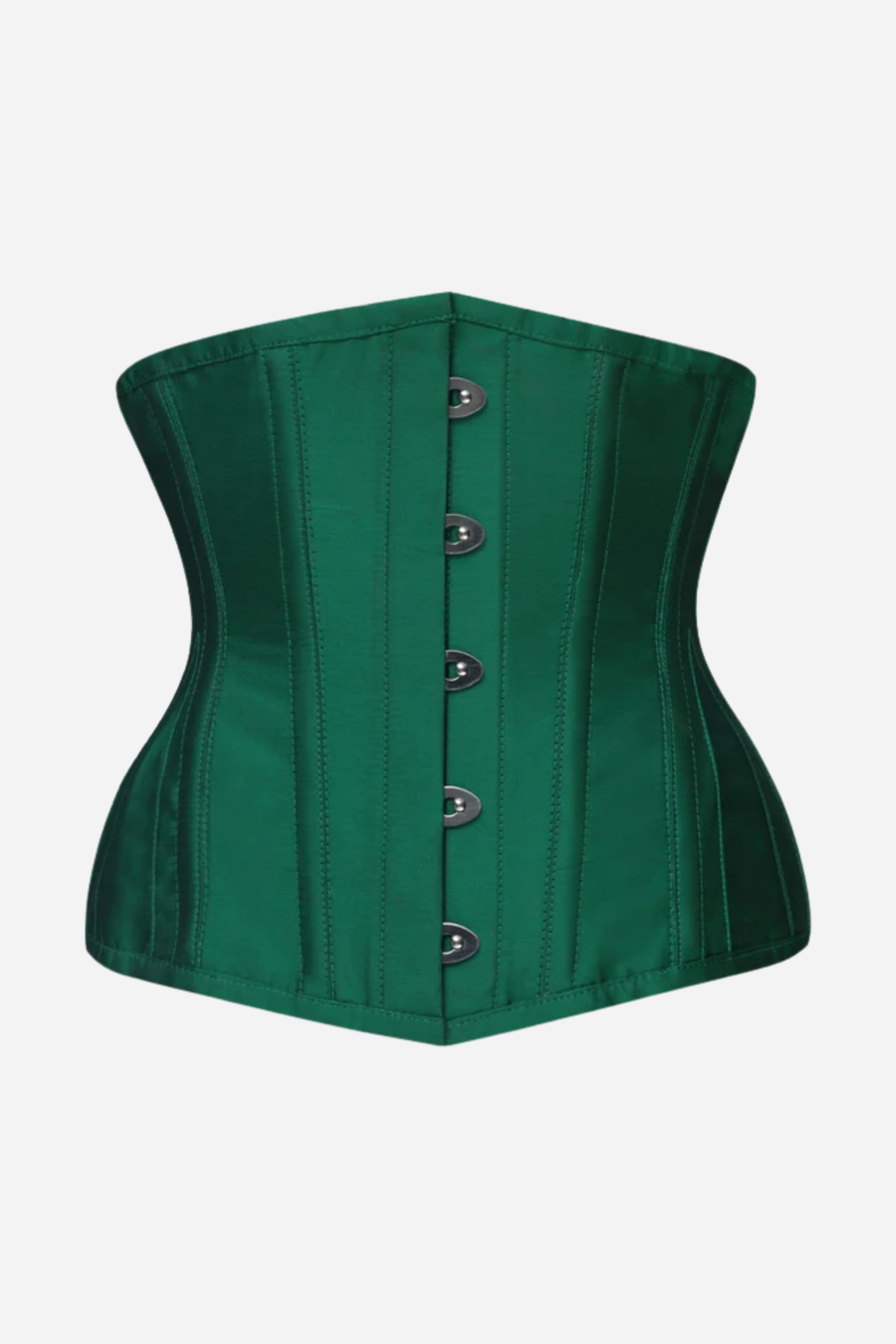 Green corset on a white background