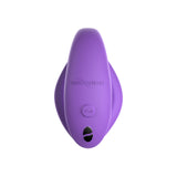 top down view of the c-shaped we-vibe sync o. you can see that the internal arm is wider than the external arm, but not in a dramatically girthy way.