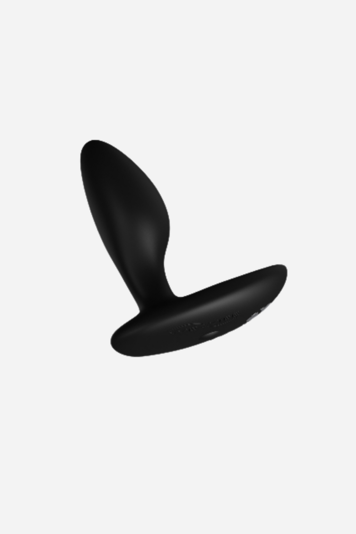 We-Vibe Ditto+ vibrating anal plug in satin black, a tapered silicone plug with a slim neck and wide curved base for comfortable wear
