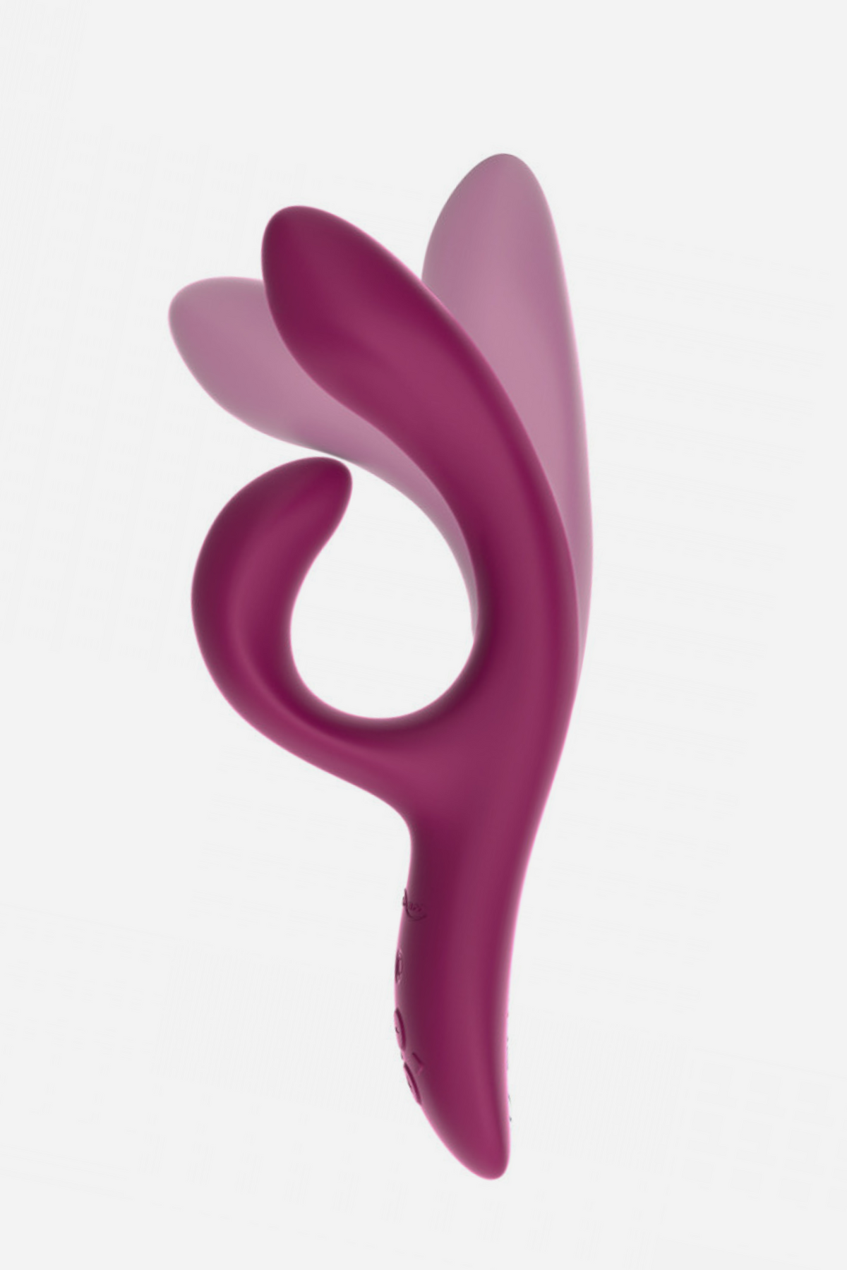 Magenta We-Vibe Nova 2 Rabbit Vibe with motion trails showing how the flexible clitoral arm bends to stay in contact with your body