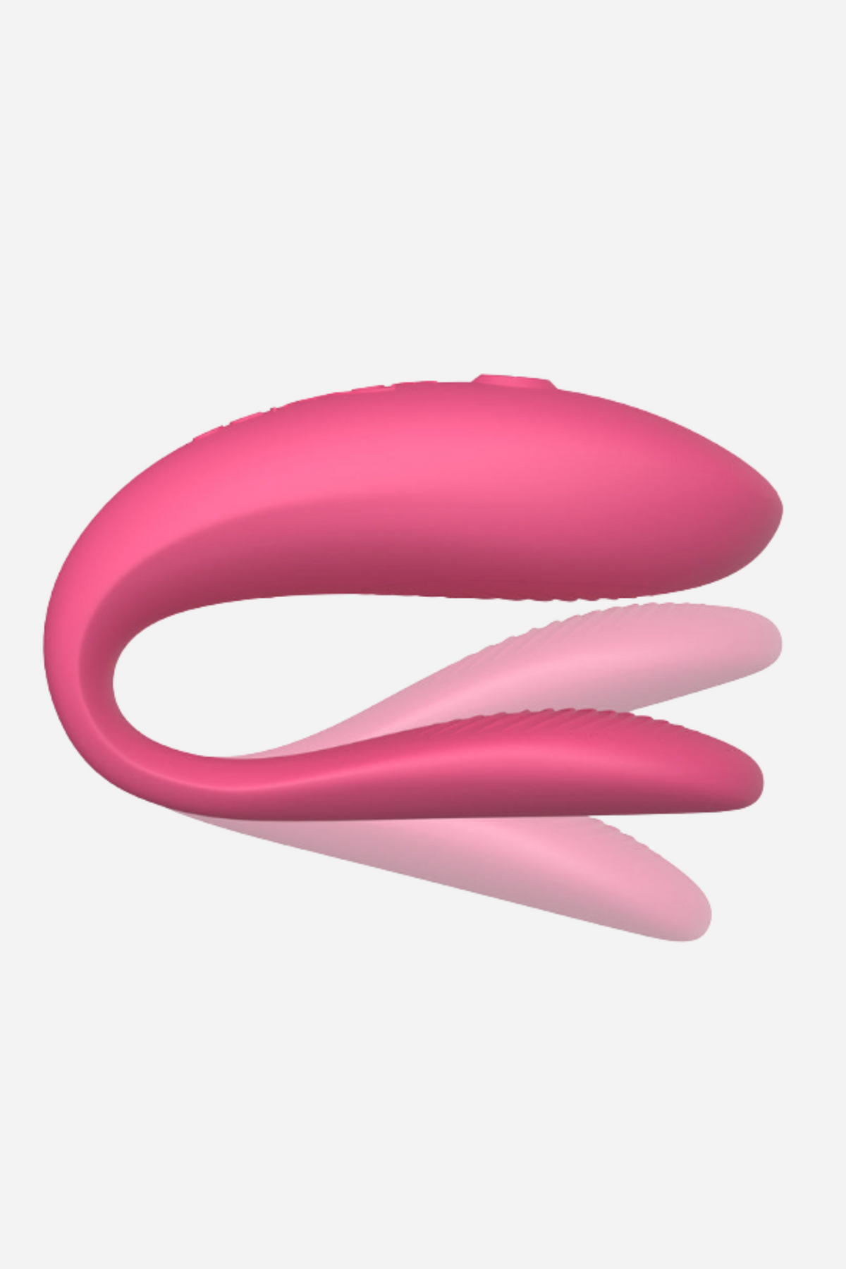 We-Vibe Sync Lite couples vibrator in Pink with motion blur showing how the flexible arm adjusts to fit different bodies