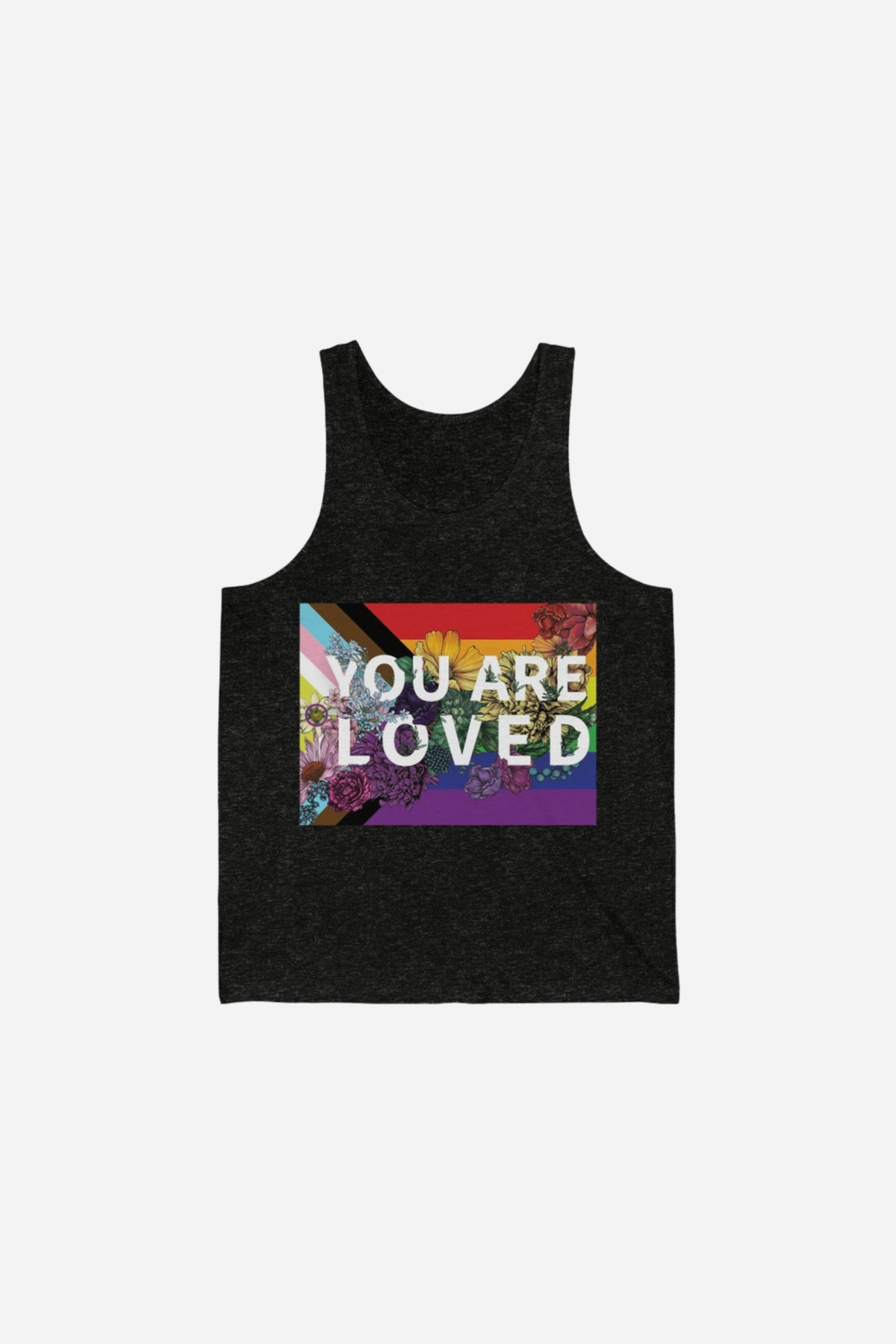 You Are Loved LGBTQ+ Tank Top in Black