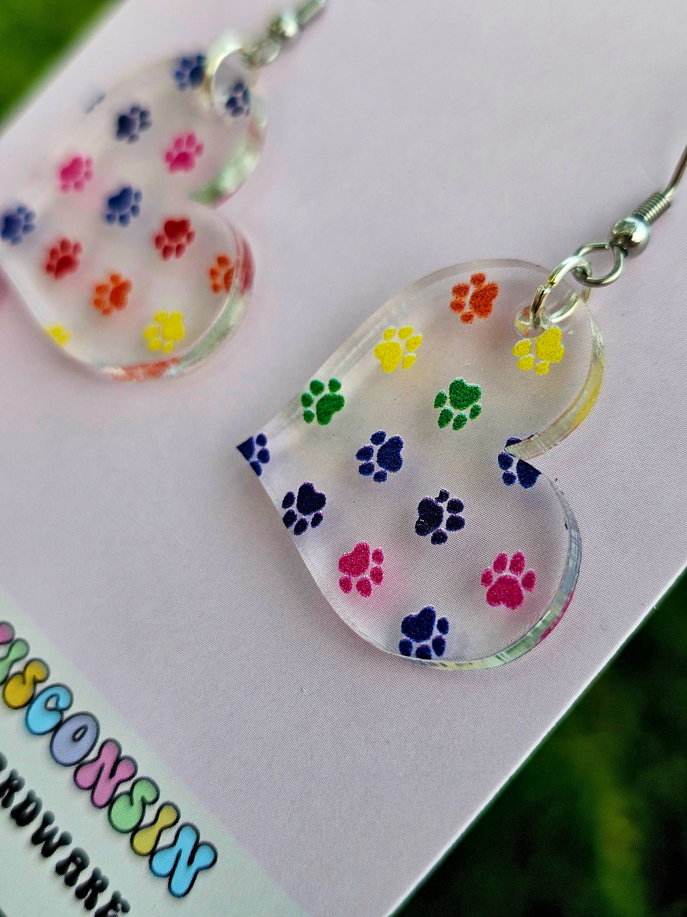 Heart Earrings in Rainbow Patterns