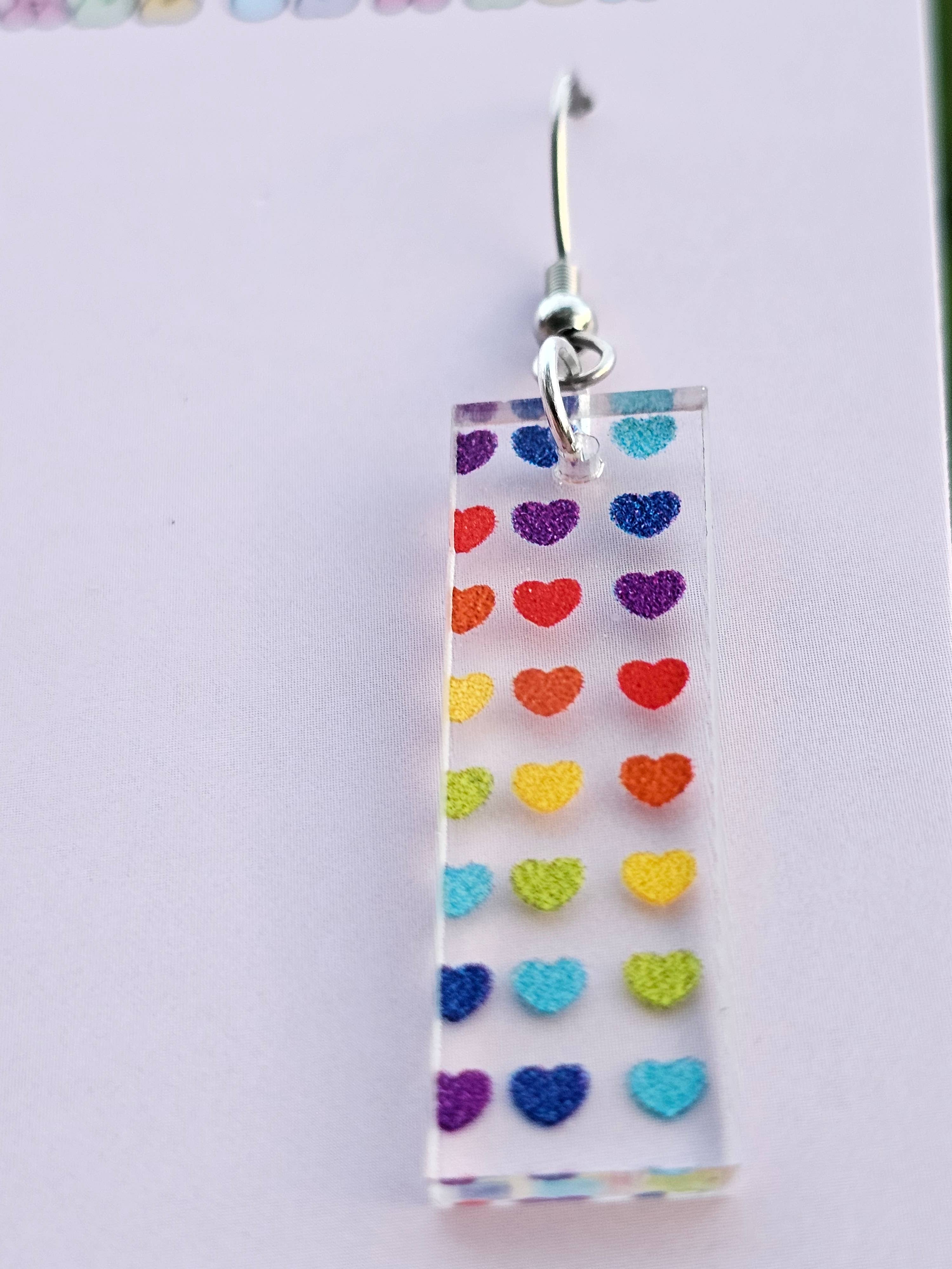 Bar Earrings in Rainbow Patterns