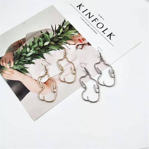 Body Form Earrings in Silver