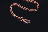 close up of the rose gold chain bdsm leash with clip