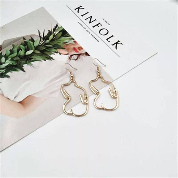 Body Form Outline Earrings in Gold