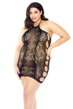 Geometrics and Cutouts Halter Bodysuit Chemise