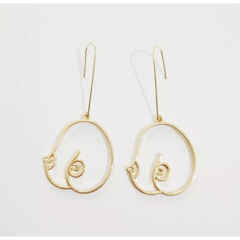 Boob Earrings in Gold
