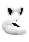Full Moon Fox Tail Anal Plug in White