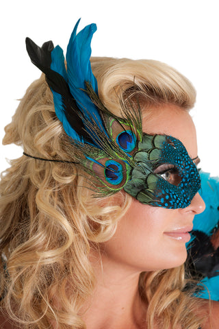 Peacock Feather Single Eye Mask