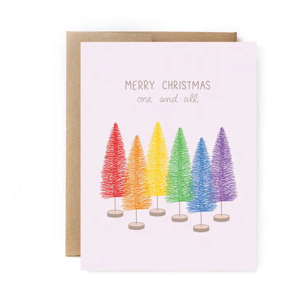 Merry Christmas One & All Rainbow Greeting Card